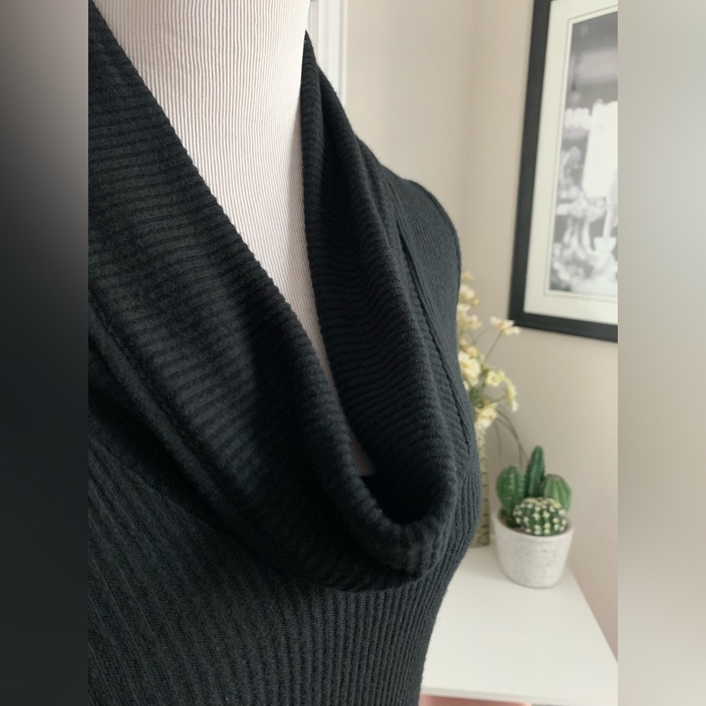 Three Dots Verity Sweater Dress in Black - Size M short sleeve cowl neck dress - Picture 8 of 14
